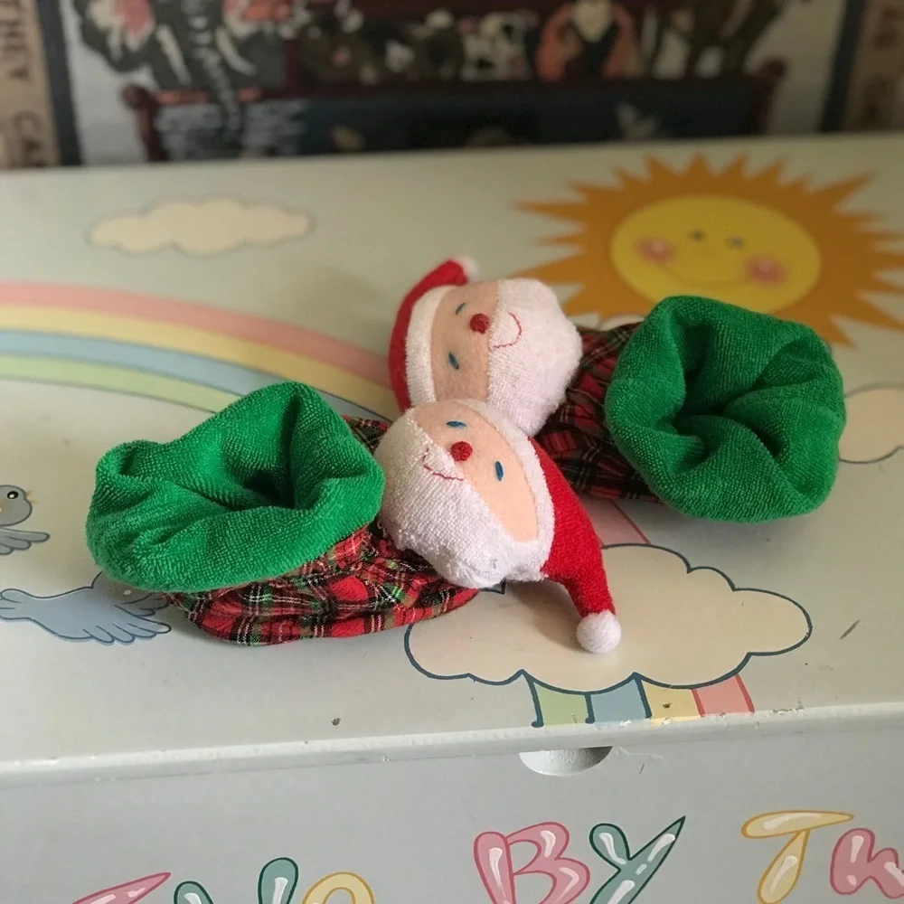 Rare Vintage 1970’s Baby Santa Slippers